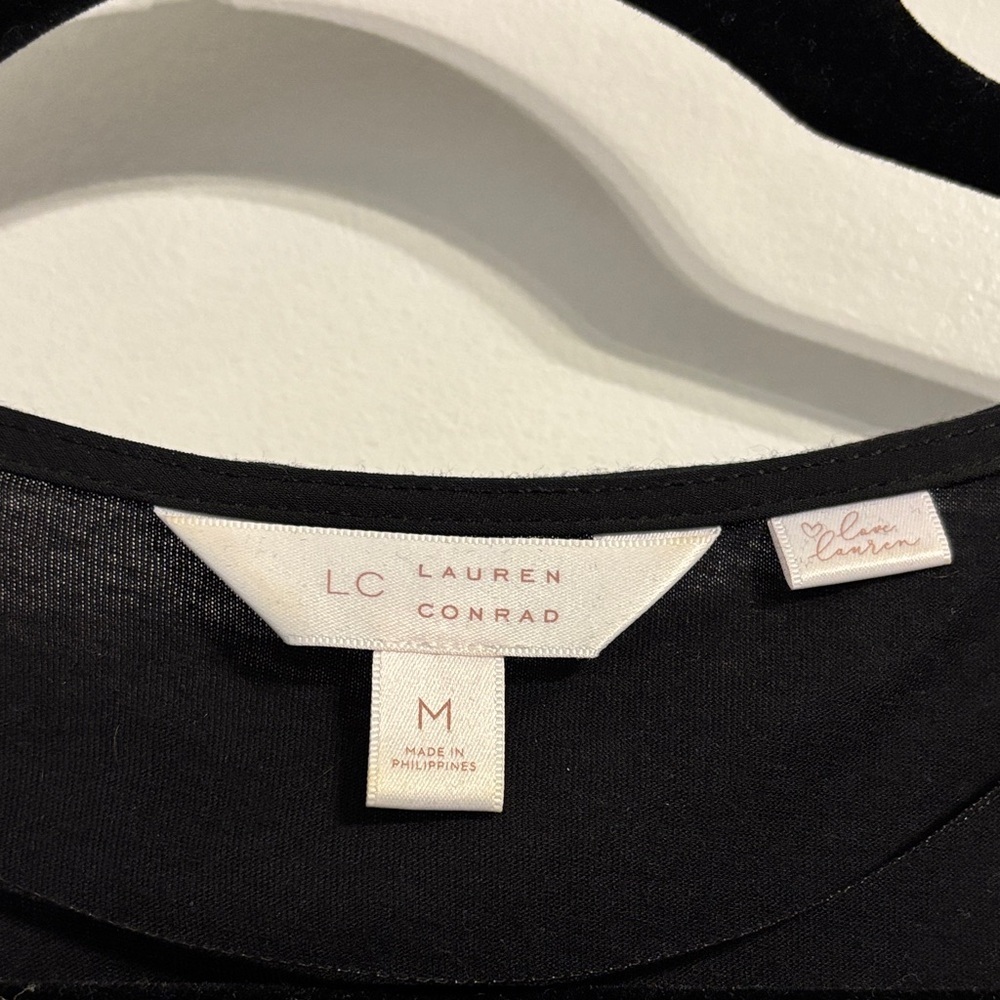 LC Lauren Conrad Black Sheer Blouse - Picture 2 of 3